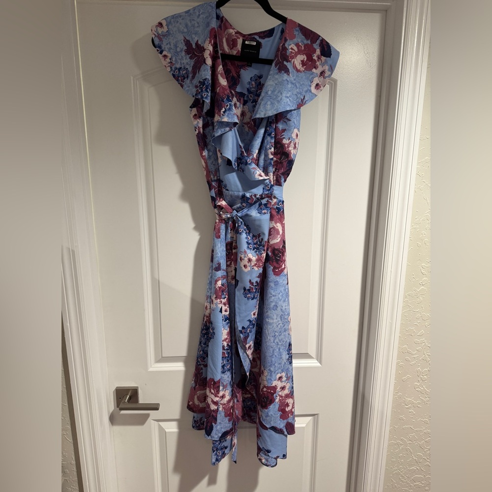 Alex Marie Blue Ruffled Wrap Sundress